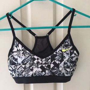 Black Nike patterned sports bra